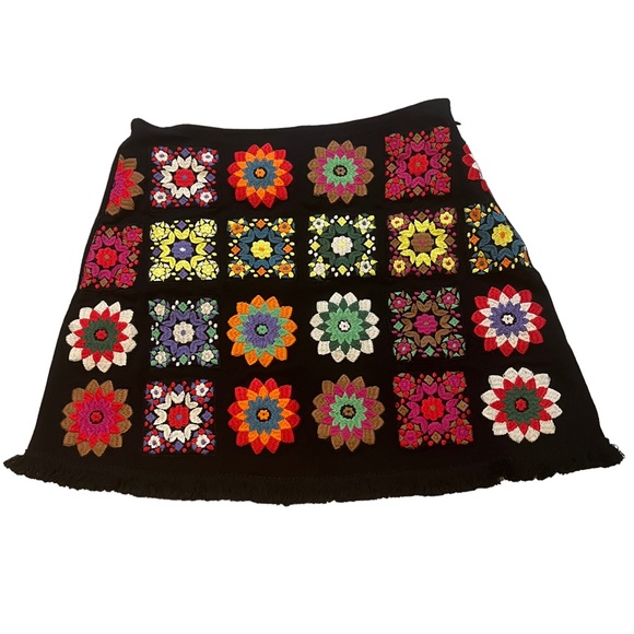 Judith March Dresses & Skirts - Judith March Festival Granny Square Crochet Mini Skirt